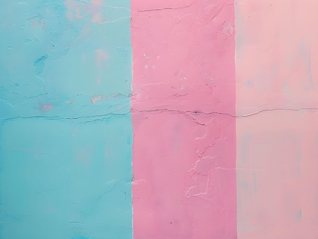 Photo colorful pastel wall with blue and pink sections enhances modern art aesthetics in contemporary