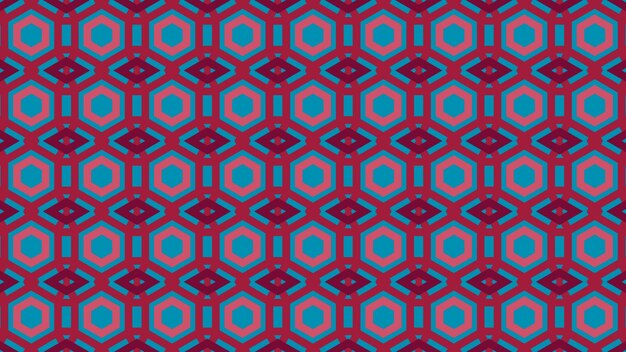 A colorful pattern of the hexagons on a blue background.