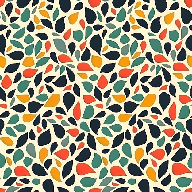 a colorful pattern of leaves and leaves