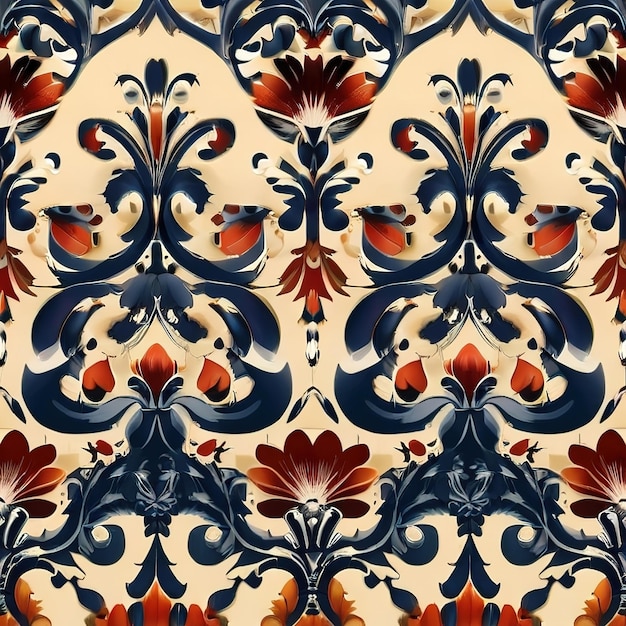 a colorful pattern with a bird on it