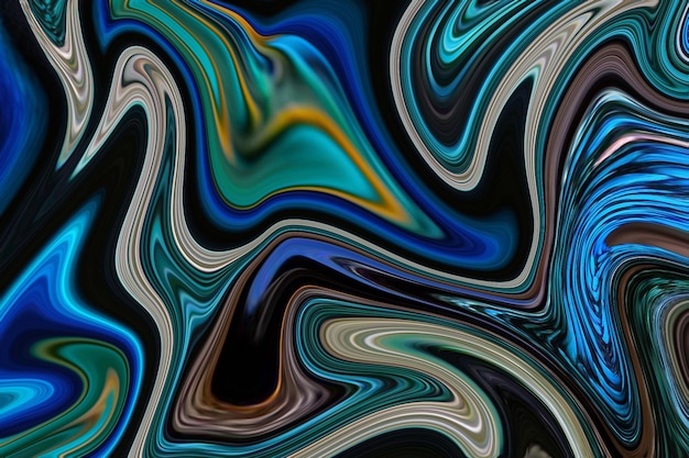 A colorful pattern with a blue and green swirl in the middle.