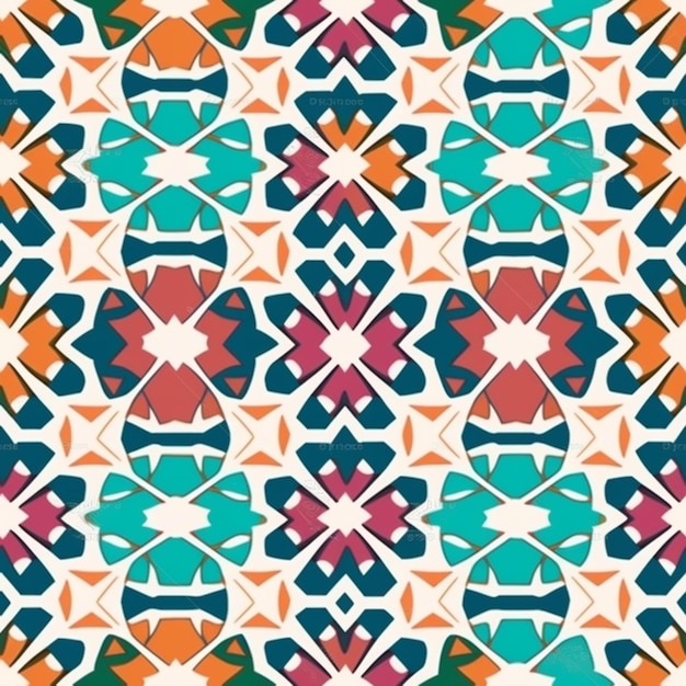 A colorful pattern with a geometric design.