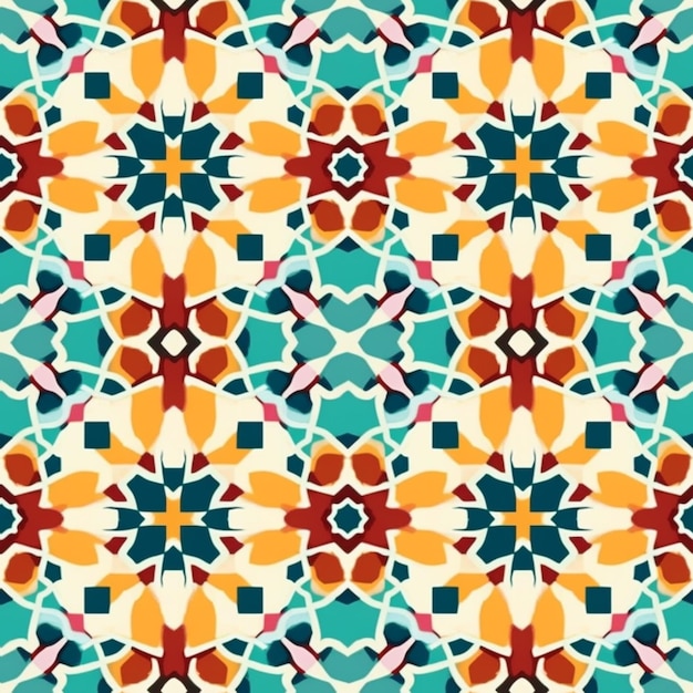 A colorful pattern with a geometric design.