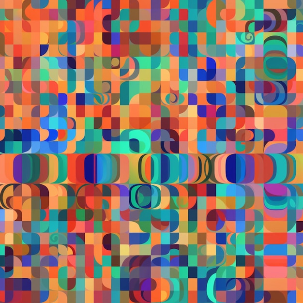 A colorful pattern with letters and numbers.