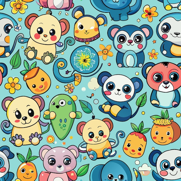 a colorful pattern with many different animals and the word hello on it