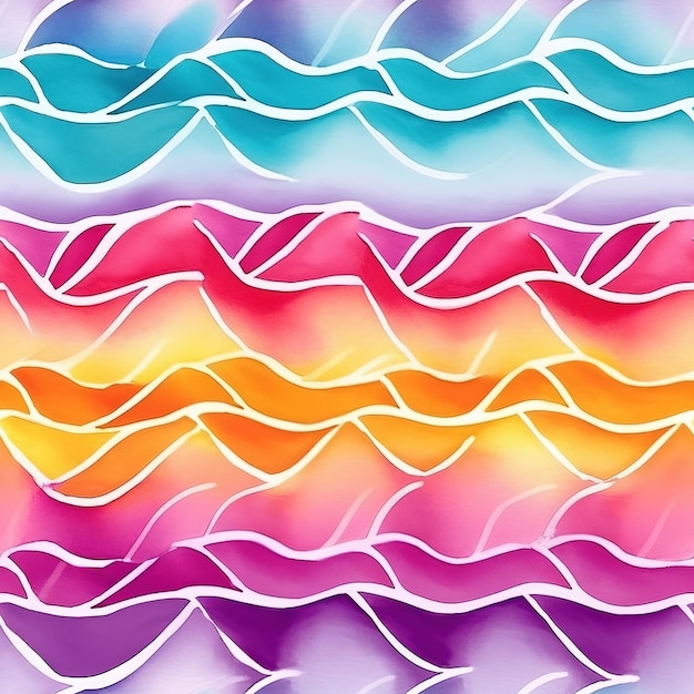 A colorful pattern with wavy lines and the word ocean on it.