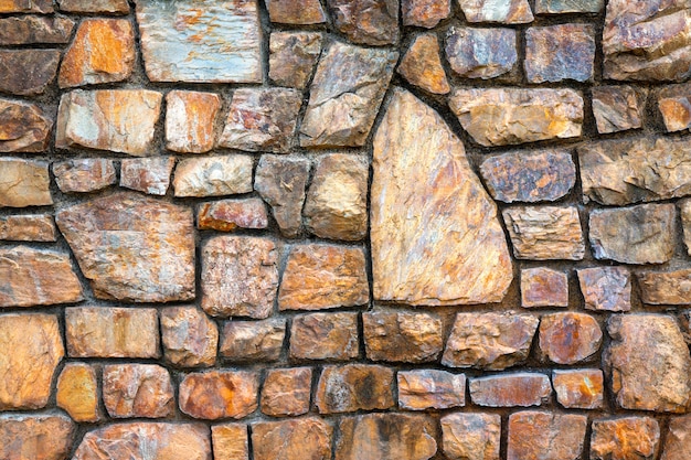 Colorful patterns and textures of stone walls.