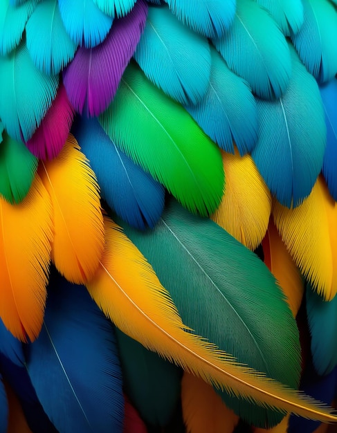 Photo a colorful peacock with a colorful tail and tail feathers