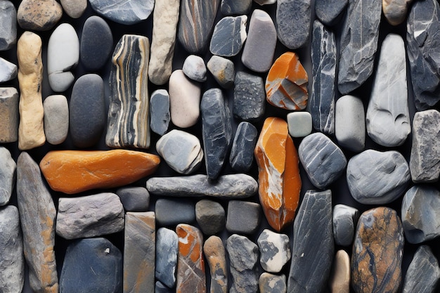 Colorful pebble stones on the beach as a background