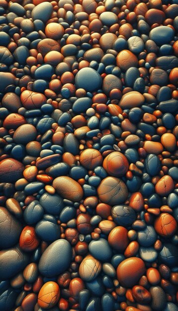 Photo colorful pebbles texture a closeup of smooth stones