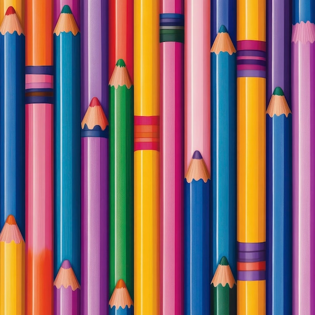 Photo colorful pencils abstract pattern