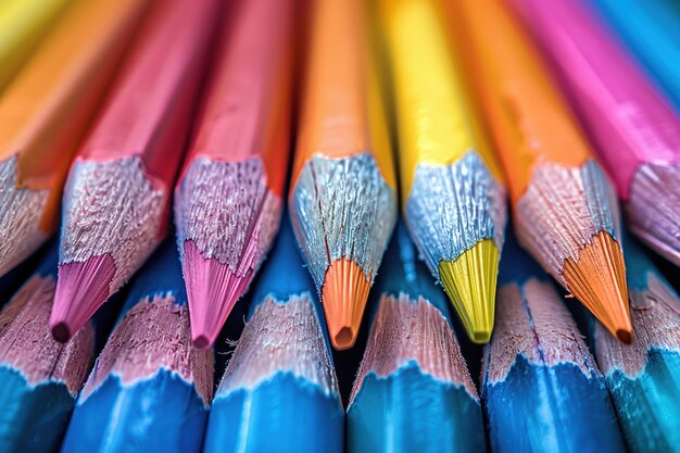 Colorful Pencils Closeup