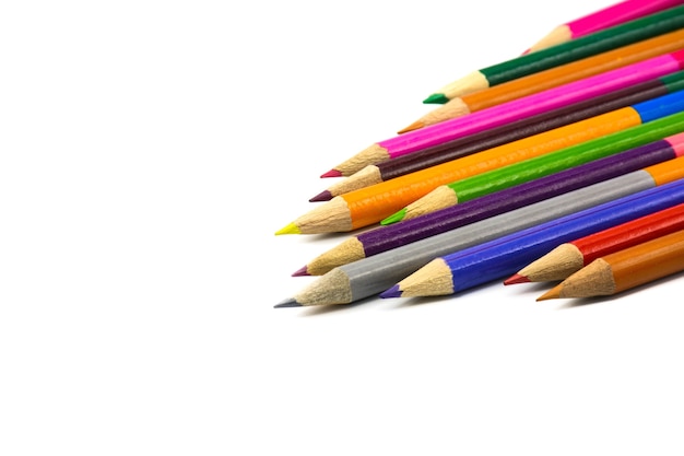 Colorful pencils isolated on white