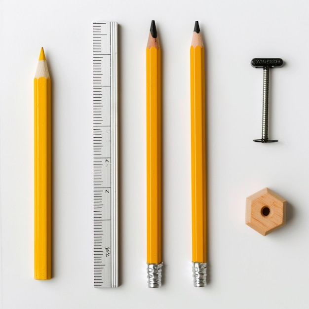 Photo colorful pencils pointing up on white background