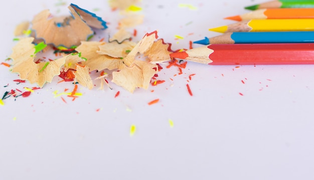 Colorful pencils On white background