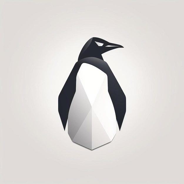 Photo colorful penguin logo design with low poly style