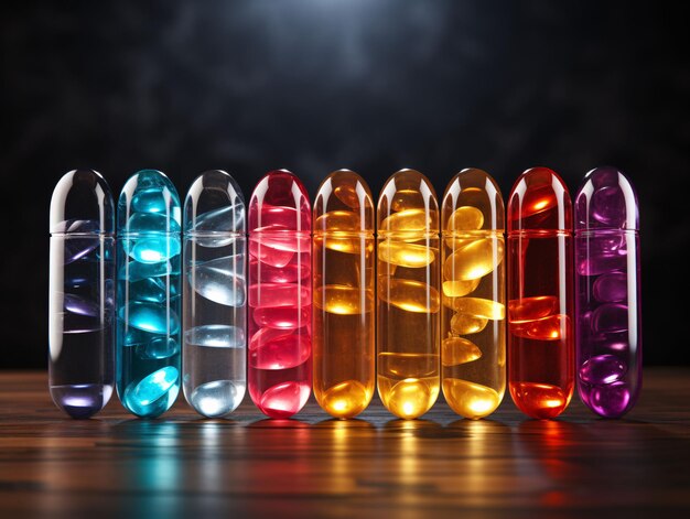 Colorful Pharmacy Capsules Many Different Medications or Pills Generative AI