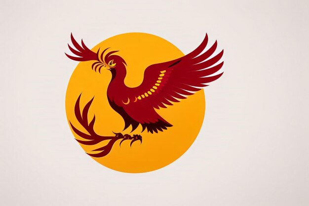 Photo colorful phoenix bird logo in gradient vector