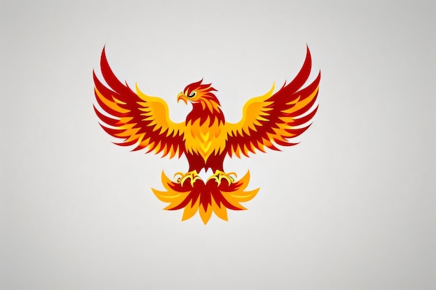 Colorful Phoenix Bird Logo in Gradient