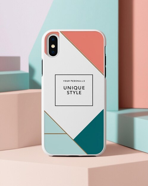 Photo a colorful phone case with an advertisement for the brand unisex