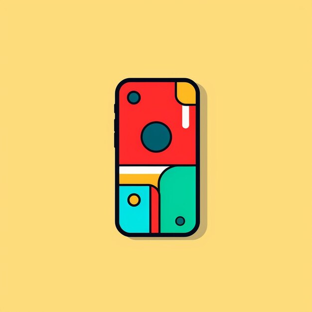 Photo a colorful phone with a red and green design on it.