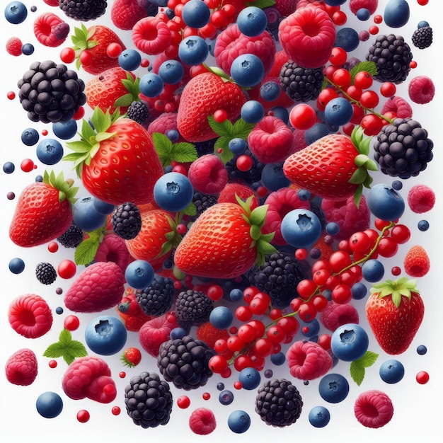 a colorful picture of berries and berries with a picture of berries