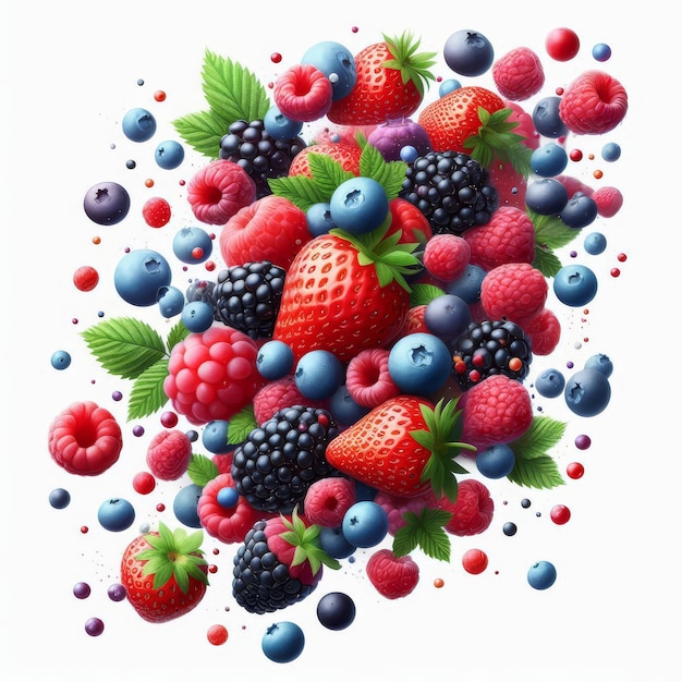 a colorful picture of berries and berries with a picture of berries