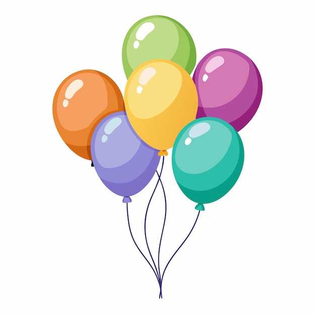 a colorful picture of a bunch of balloons with a white background