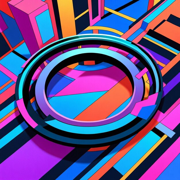 a colorful picture of a circle with a circle in the middle