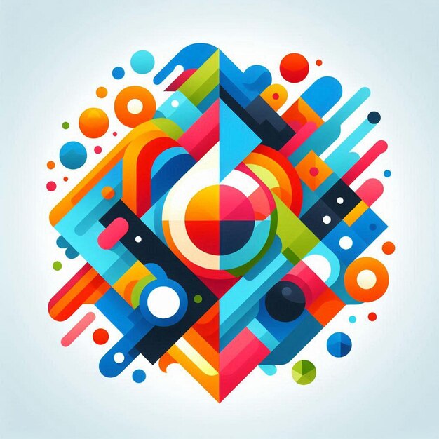 a colorful picture of a colorful and colorful design with a circle and a colorful circle