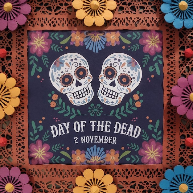 a colorful picture of the day of the dead