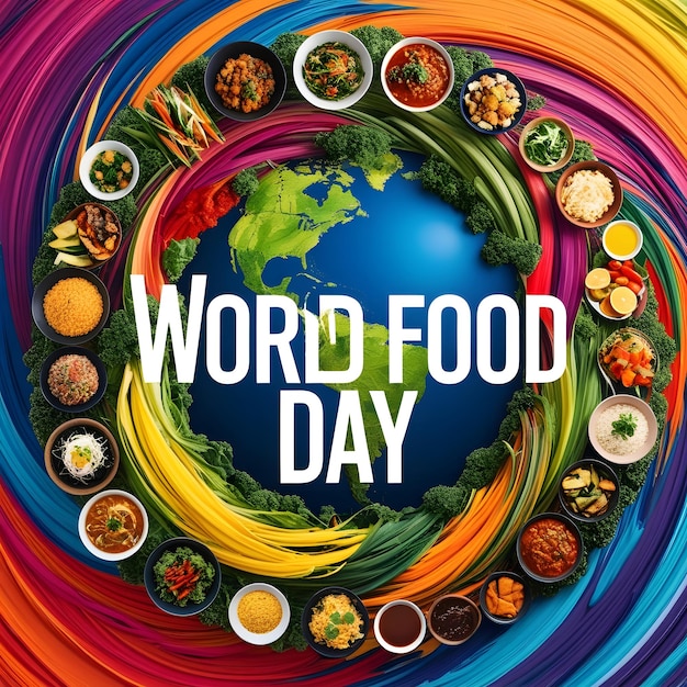 a colorful picture of food that says the word food