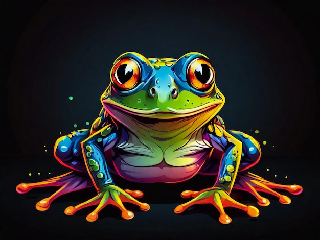 a colorful picture of a frog with the words  frog  on it