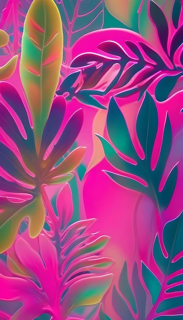 a colorful picture of plants with different colors