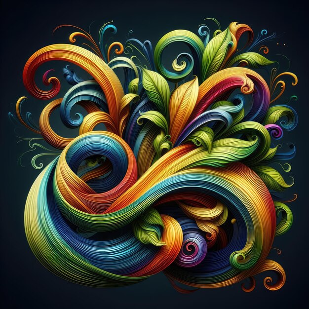 Photo a colorful picture of a rainbow colored swirl