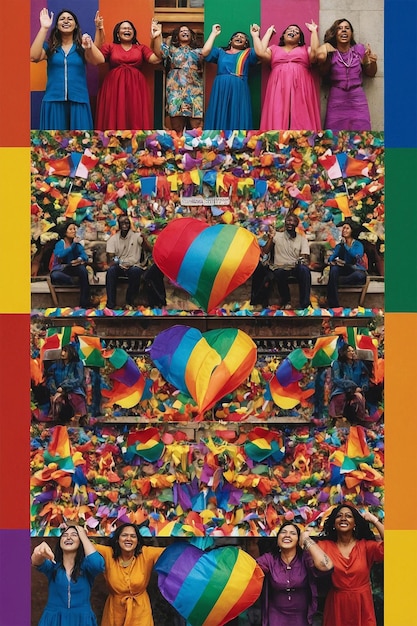 a colorful picture of a rainbow flag with a rainbow flag on it