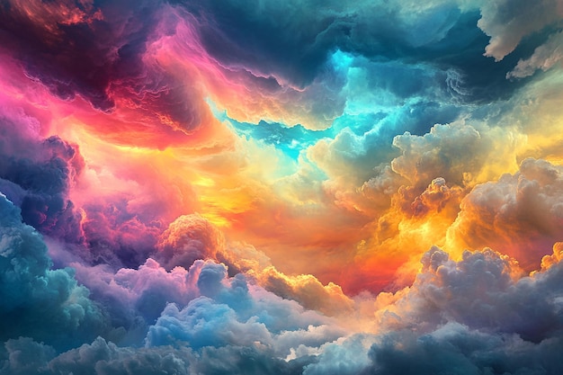 a colorful picture of the sky with the sun and clouds