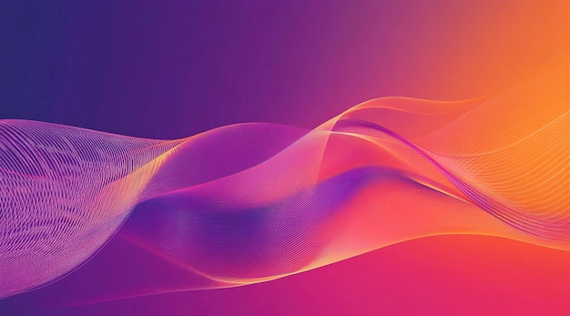 a colorful picture of a wave with orange and pink lines