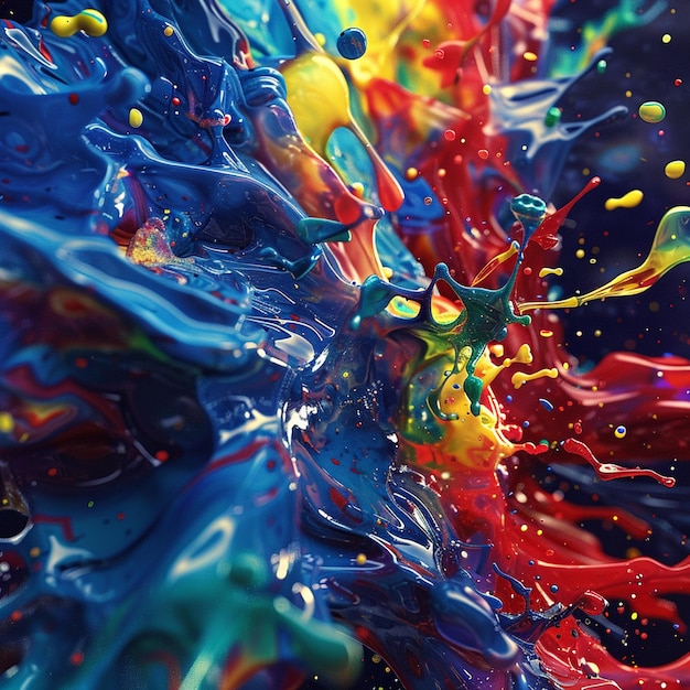 a colorful piece of art is being sprayed with colorful liquid