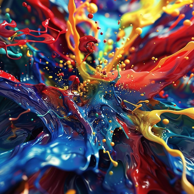 a colorful piece of art is being sprayed with colorful liquid