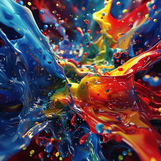 a colorful piece of art is being sprayed with colorful liquid