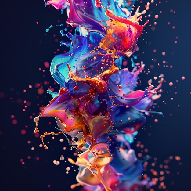 a colorful piece of art is being sprayed with colorful liquid