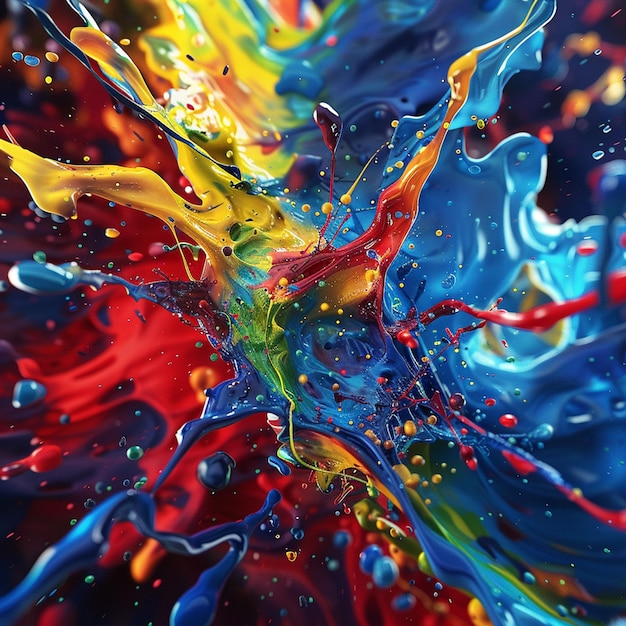 a colorful piece of art is being sprayed with colorful liquid