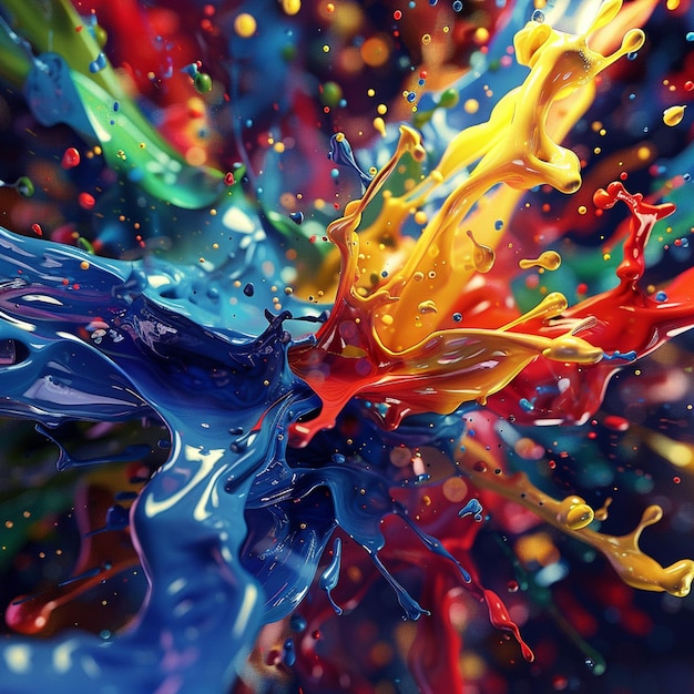 a colorful piece of art is being sprayed with colorful liquid