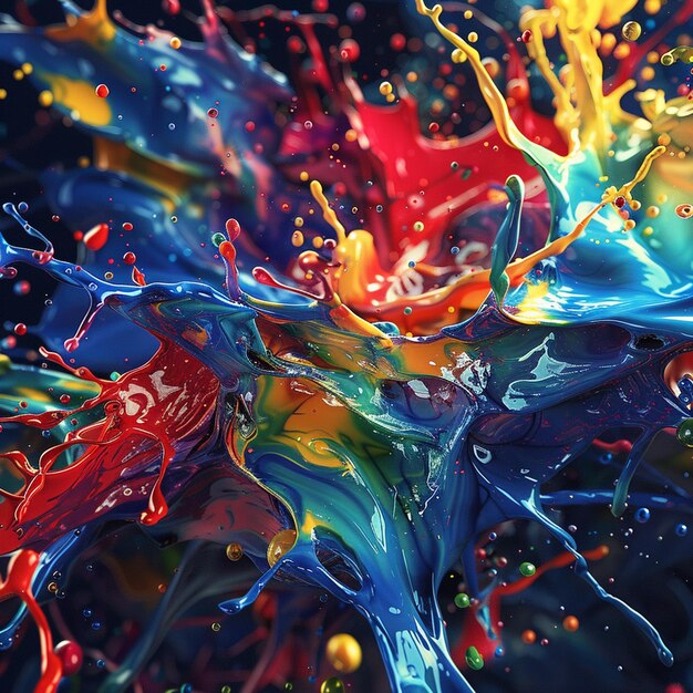 a colorful piece of art is being sprayed with colorful liquid