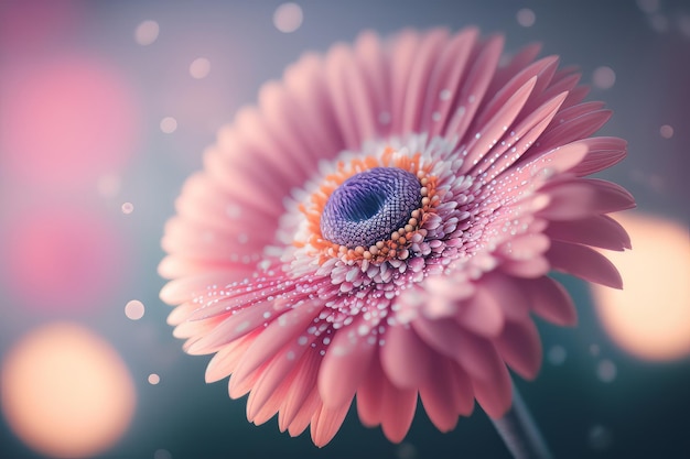 Colorful Pink Natural Gerbera flower Illustration AI Generative