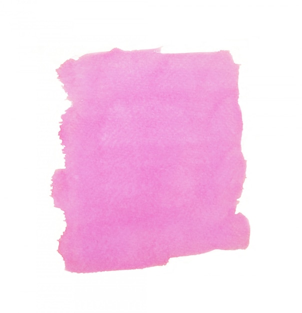 Colorful pink watercolor background. Bright brush strokes on white background.