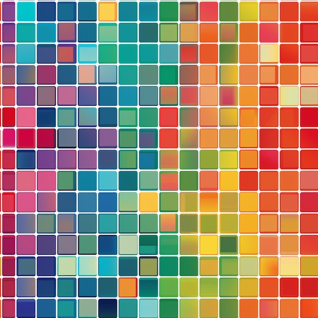 Colorful pixel grid pattern with gradient