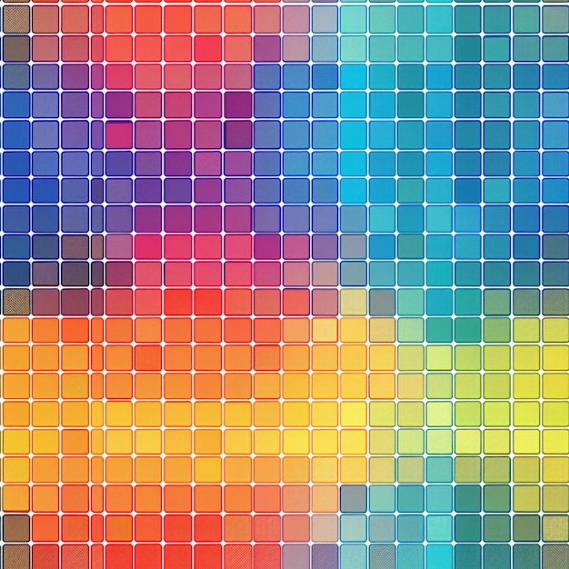 Colorful pixel grid pattern with gradient