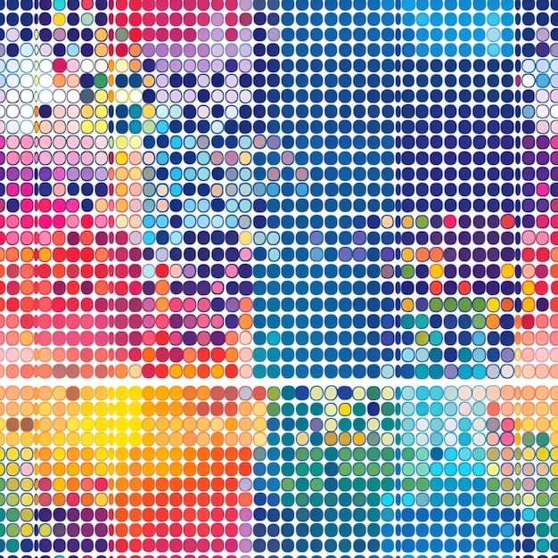 Colorful pixel grid pattern with gradient